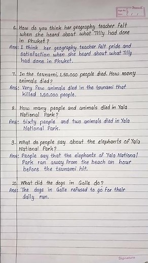 The tsunami question answer | class 8 english chapter 2 question answer