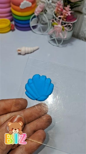 Amazing Blue Clay Shell Design 🐚 | Easy DIY Clay Art for Beginners | Mini Aesthetic Craft