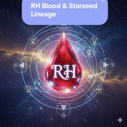 Replying to @Pierce Leo Sumner The RH Factor in Starseed Bloodlines. The RH blood type, also known as the Rhesus factor, is what makes blood positive or negative — and RH negative is far less common. Across starseed and ancestral traditions, RH negative often appears in lineages with heightened sensitivity, strong intuition, and repeating family patterns. When it shows up alongside recurring birthmarks, sacred geometry, or shared traits, it can feel like a deeper lineage imprint — where biology 
