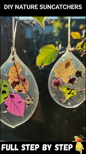DIY Nature Suncatchers Materials: Clear plastic sheets (recycled packaging like fruit containers) Clear glue Nature finds (leaves, flower petals, blades of grass) Full STEP BY STEP in First (C.o.ʍ.m.е.ո.τ) 👇 Enjoy ❤️👇👇 | Through the Ages