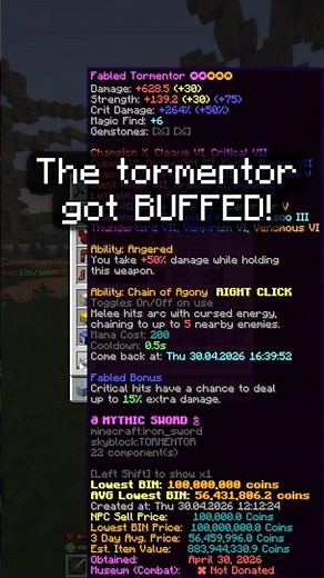 This Rare Sword was BUFFED! ⚔️ #hypixelskyblock #minecraft