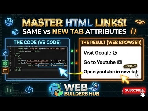 HTML Links Tutorial | a Tag & href Explained | Open in New Tab 🔥