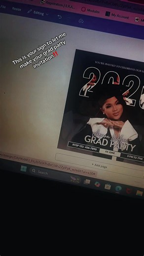 For the 2026 gradsss #fyp #foryou #graphicdesignbeginner #canva #grad | Graduation Party Invitations