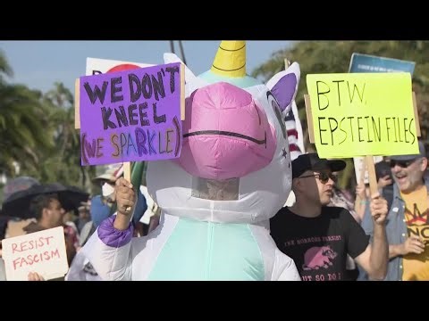 San Diego 'Free America Walkout' rallies protest ICE tactics on Trump inauguration anniversary