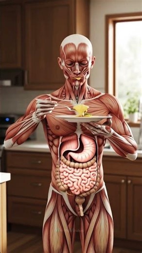 Omlette inside human body | 3d animation #shorts #omlette #anatomy