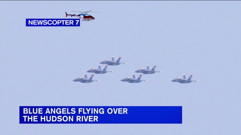 Navy Blue Angels perform spectacular flyover in NYC
