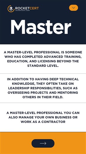 What’s the difference between a Journeyman and a Master Electrician? Understanding the roles can help you plan your career path. Watch the video to learn more! 🔧 #RocketCert #Journeyman #Master #Contractor #Licensing #CareerPath | RocketCert