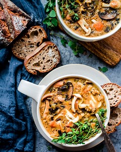 Instant Pot Wild Rice Mushroom Soup (Vegan)