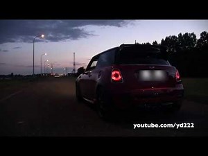 Mini Cooper S JCW w/ Akrapovic downpipe - Revs and acceleration sound