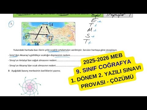 9th Grade Geography 1st Term 2nd Written Exam Solution Example (MEB 2025-2026)