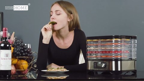 VIVOHOME Electric 5-Tray Stainless Steel Food Dehydrator with Digital Timer and Temperature Control X0023LCHN3