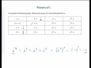 Powers of i in Standard Form - an Introduction