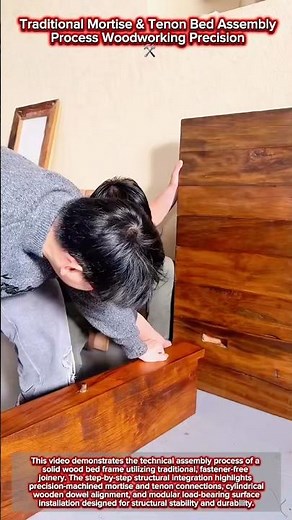 Traditional Mortise & Tenon Bed Assembly Process 🛠️ Woodworking Precision
