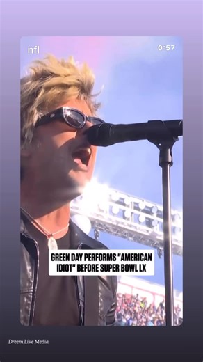 DREEM.LIVE MEDIA LLC. on Instagram: "Green Day performed a medley of hits, including “American Idiot,” to kick off the Super Bowl LX opening ceremony on February 8, 2026, at Levi’s Stadium in Santa Clara, California. The performance celebrated the 60th anniversary of the Super Bowl and featured a procession of former MVPs, including Tom Brady and Joe Montana, who took the field during an instrumental version of “Good Riddance (Time of Your Life)”. Performance Details Following the instrumental o