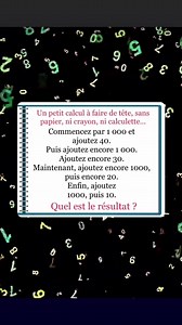 Un petit calcul à faire de tête, sans papier, ni crayon, ni calculette... | QI Challenge
