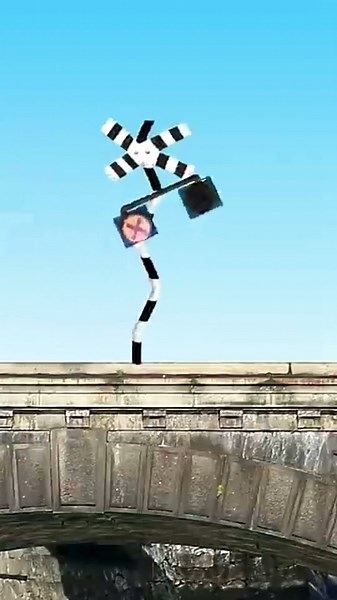 A Level Crossing Falls Off a Bridge 😱 #shorts#fumikiri #railroadcrossing #shorts