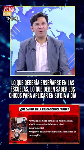 #Educación| ESTO ES LO QUE DEBERÍAN ENSEÑAR EN LAS ESCUELAS, LO QUE LES SERVIRÁ A LOS ESTUDIANTES PARA SU DÍA A DÍA El Gobierno anunció el nuevo modelo educativo boliviano: 50% de los contenidos serán definidos a nivel nacional y el otro 50% a nivel departamental, con el objetivo de adaptar la enseñanza a la realidad de cada región. A nivel nacional se garantizarán contenidos comunes para todo el país, historia y conocimientos nacionales, competencias fundamentales y formación ciudadana común. A