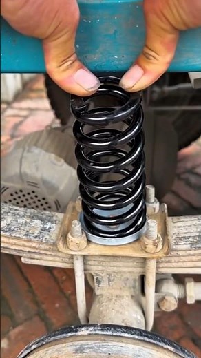 Installing a Heavy-Duty Suspension Spring on Vehicle Axle! #shortsvideo