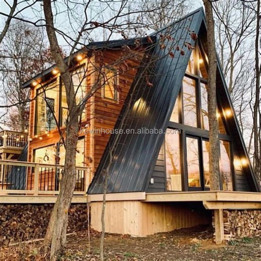 Luxury Modern Design Triangular House Modular Wooden House Prefabricated Casas Small Residential Prefabricated House