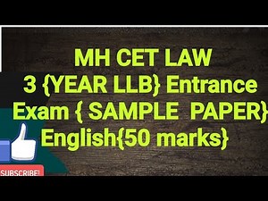 MH CET LAW -3 {YEAR LLB} Entrance Exam { SAMPLE PAPER}/English{50 marks}