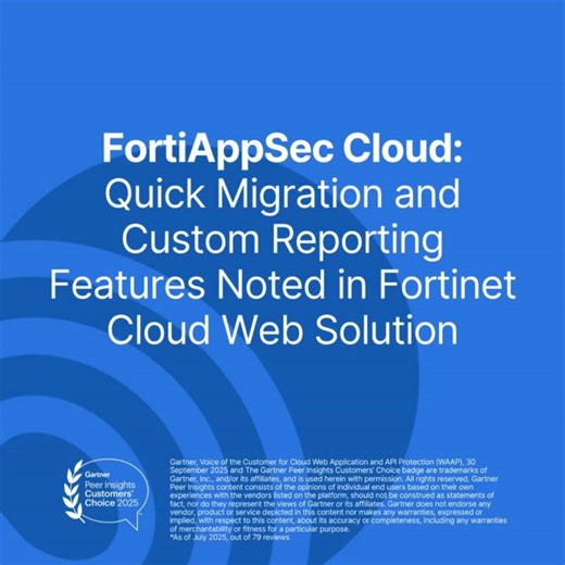 ️ Our customers have spoken! Scoring highest for deployment experience in the 2025 Cloud WAAP Voice of the Customer, #Fortinet delivers easy and straightforward web application and API protection. No surprises, no manual workarounds, no overhead, no endless phone calls to the vendor. Get your app security going easily  https://ftnt.net/618673CWe | Fortinet | Facebook