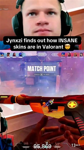Jynxzi finds out how INSANE skins are in Valorant 🤯 #jynxzi #valorant #skins #clips