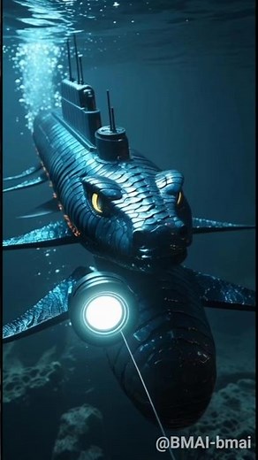 Submarine Serpent Patrol: The Deep Sea Metal Beast ⚡🌊 #DeepSea #FutureMachine #AIMachines