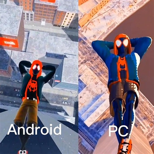 Marvel Spider-Man mile morales PC version vs Marvel Spider-Man miles morales Android sunflower