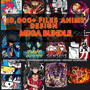 10،000  Anime PNG Bundle – High-quality Anime Designs | 300 DPI Transparent PNG | Ready to Print | Digital Download - Etsy