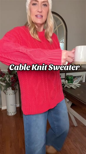 The perfect sweater to take you into spring time. #sweater #sweaterweather #cableknitsweater #layering @AUTOMET