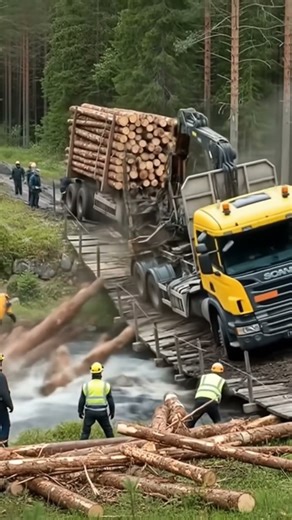 Overloaded Log Truck Loses Control in the Middle of the Forest!#truck #shorts #caminhão #viral