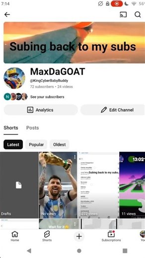 subbing back to my subs