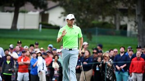 Rory McIlroy is almost struck by a ball at the Frys.com Open