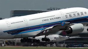 中国南方航空的空客A340起飞全过程