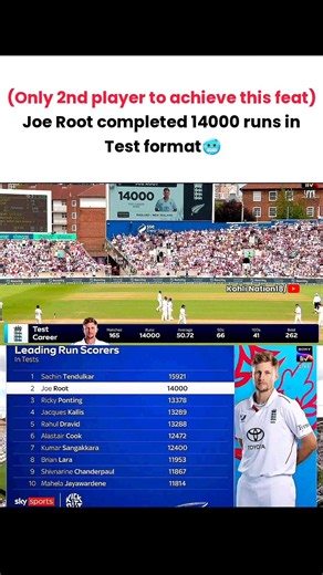 🚨 Joe Root Achieved 14k Runs Milestone🙌🥶| Only 2 nd player to reach this feat🏟️🌟💥 | ENG vs NZ test🔥