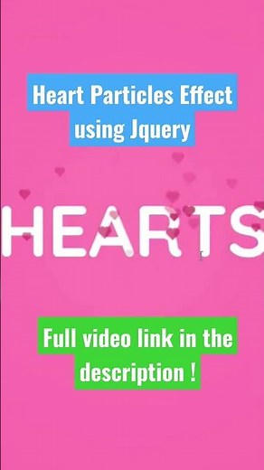 Heart Particles Animation on Text