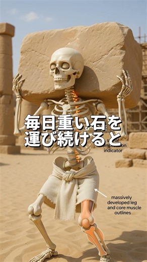 古代エジプトのピラミッド建設を毎日続けたら体はどうなるのか？#健康 #医学 #雑学 #医学の歴史 #shorts