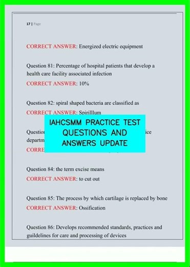IAHCSMM PRACTICE TEST QUESTIONS AND ANSWERS UPDATE video