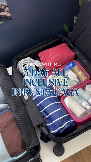 Here’s how I packed 15 outfits for my all-inclusive trip to Punta Cana in only a carry-on suitcase! 🌴✈️ Including options for the beach, nice dinners, yoga, and everything in between! #carryonclub 🧳: The Carry-On Flex from Away I $325 (Color: Coast Blue) 📐: 21.7” × 14.4” x 9” | 41-47L | 7.9lbs empty | 24.3lbs packed ✈️: Meets carry-on size requirements for 5/11* US airlines (*but fits in the airport size bin for all of them!) and 9/20 international airlines #allinclusive #carryon #suitcase #t