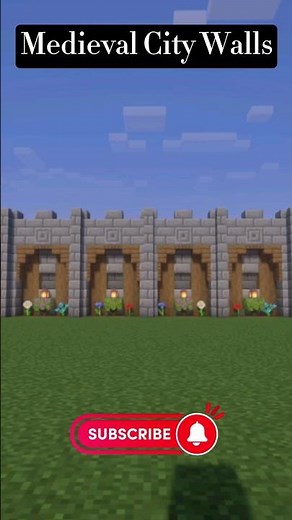 Minecraft Medieval City Wall Design #minecraft