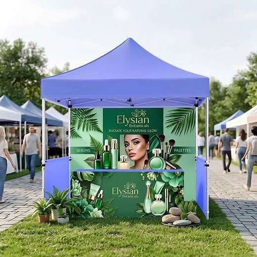 Custom 10x10 Event Tent Display Package with Flags & Table Cover – Kit 3