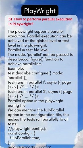 51 How to perform parallel execution in PLaywright