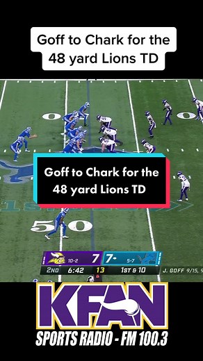 Goff to Chark for the 48 yard Lions TD. #kfanvikes #vikings #lions