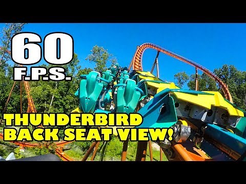 Thunderbird! World's FIRST B&M Launched Wing Roller Coaster! Back Seat View Holiday World 60 FPS POV
