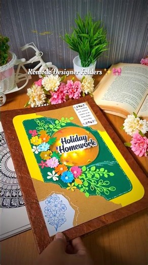 Aesthetic Folder Design for School Projects | Holiday Homework | easy cover page idea | Komodo Craft
