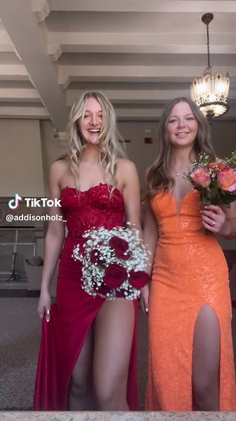 PROM!!👑😋#seniorprom #reddress