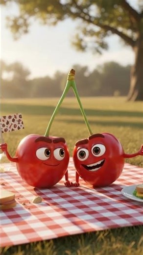 The Cherry Twins are having a blast at the picnic 😂🍒 | Hilarious Algerian 3D Food Animation 🔥 #ca...