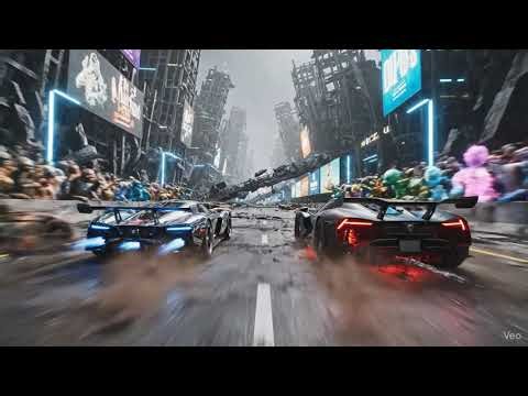 Futuristic Alien Apocalypse Car Race