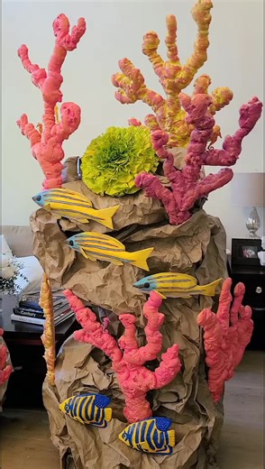DIY Coral Reef for Little Mermaid Birthday Party