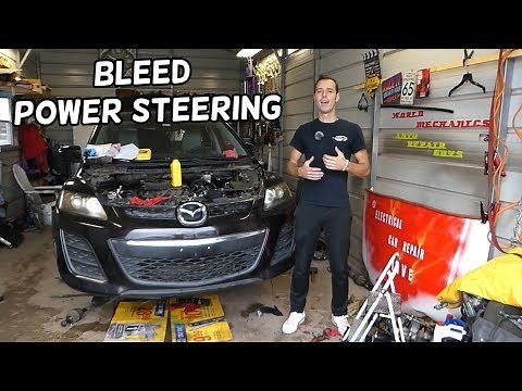 HOW TO BLEED POWER STEERING PUMP ON MAZDA 2 3 5 6 CX-7 CX-9 CX-5. NOISE FIX